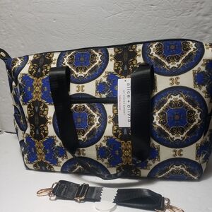 NEW! ALICE+OLIVIA By Stacey Bandet Weekender Duffle Bag Regal Romance Sapphire